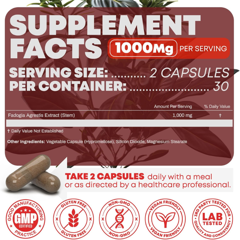 Fadogia Agrestis 1000 Mg Capsules