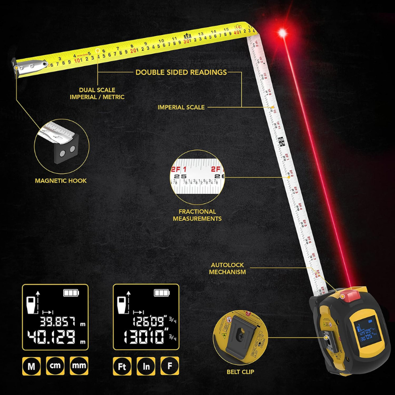 2 in 1 Digital Laser 5m Tape Measure