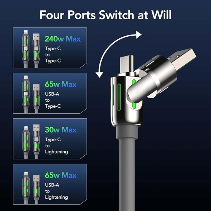 Lightning-Fast 4-in-1 Charging Cable - 3ft