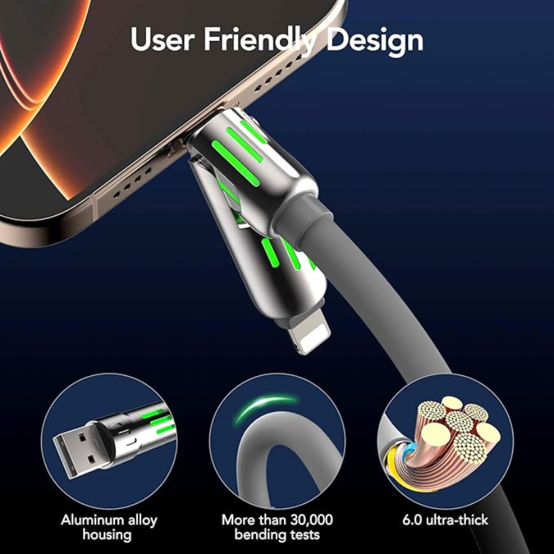 Lightning-Fast 4-in-1 Charging Cable - 3ft