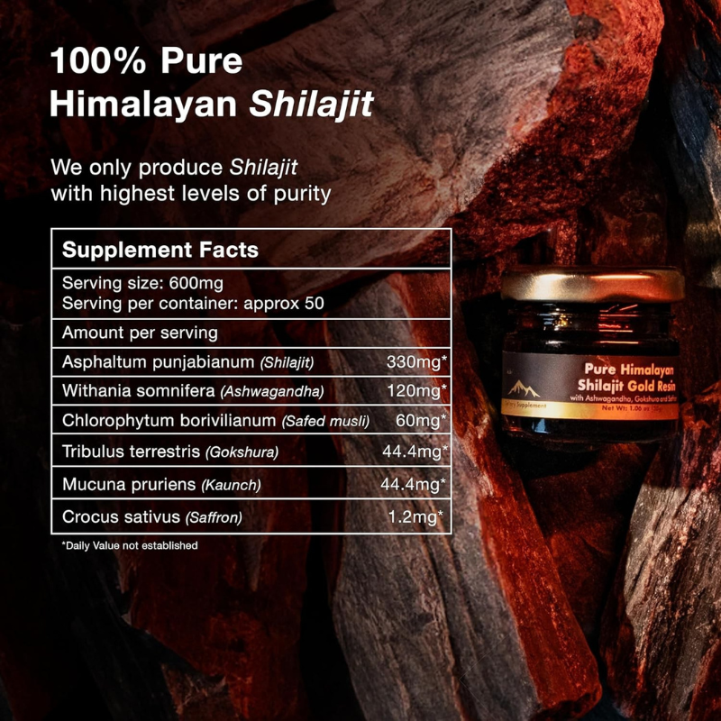 Pure Himalayan Shilajit Gold Resin