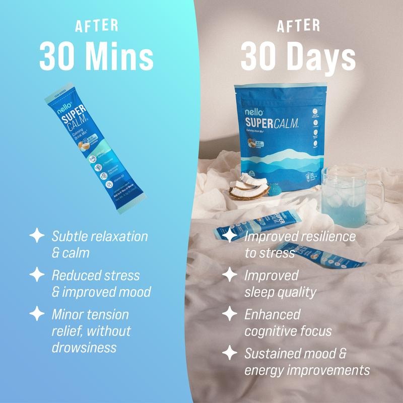 Supercalm – Calming Drink Mix with KSM-66 Ashwagandha, Vitamin D3, Magnesium & L-Theanine – Supports Cortisol Balance, Mood & Sleep, Helps Manage Occasional Stress – Travel Packets (20 Servings)