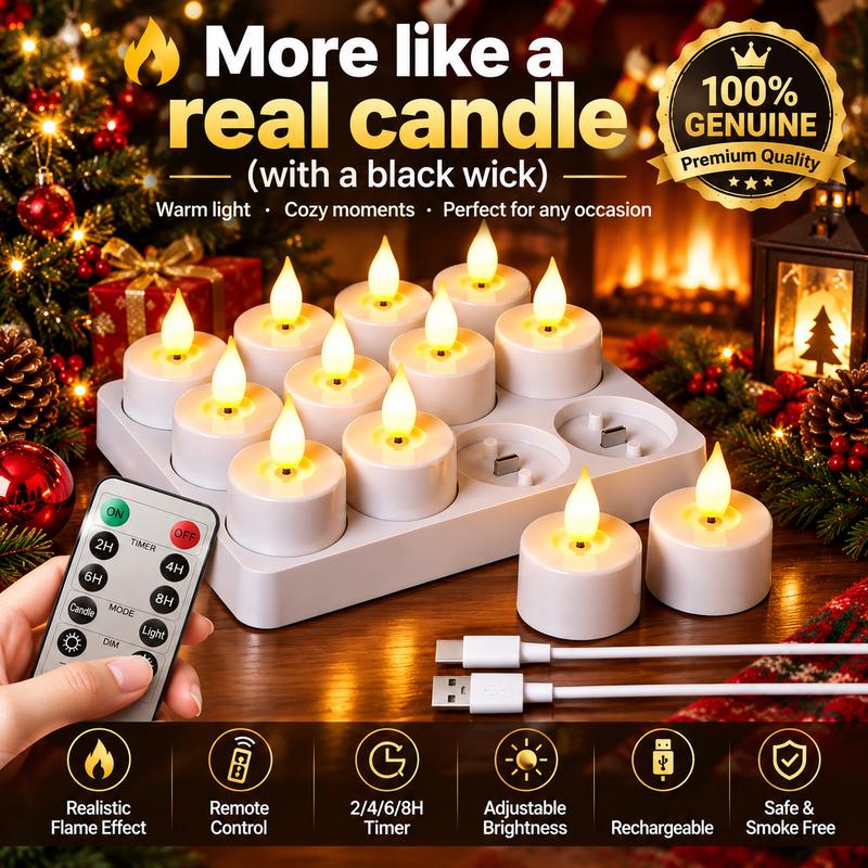12-Piece Rechargeable LED Candle Light Set