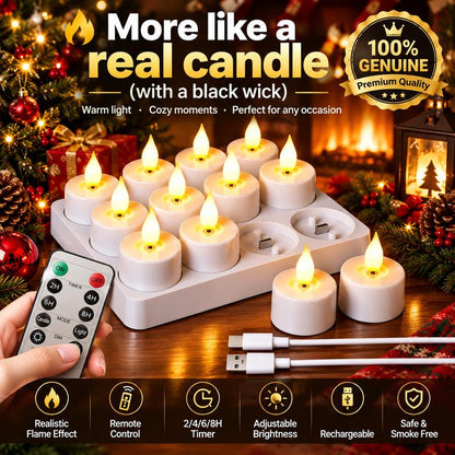 12-Piece Rechargeable LED Candle Light Set