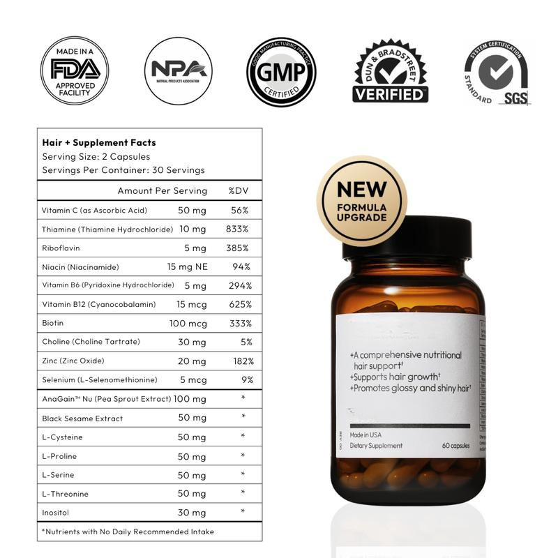 Vegan Gluten Free Haircare Supplement