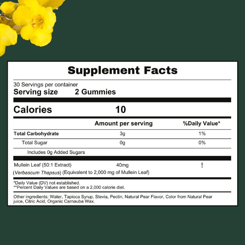 Mullein Gummies for Lung Health and Mucus Detox