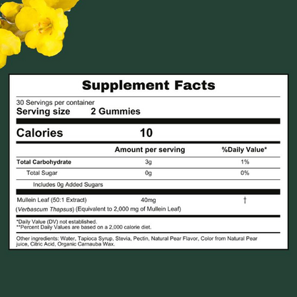 Mullein Gummies for Lung Health and Mucus Detox