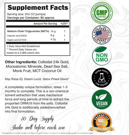 Ormus Gold Oil