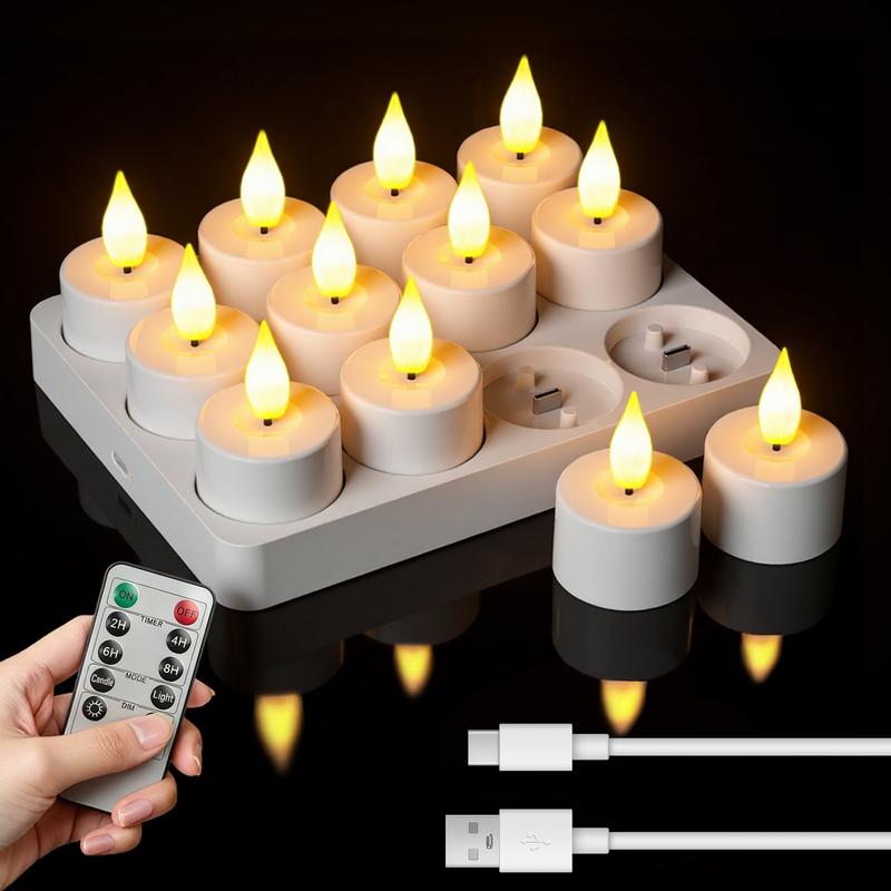 12-Piece Rechargeable LED Candle Light Set