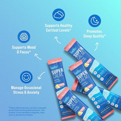 Supercalm – Calming Drink Mix with KSM-66 Ashwagandha, Vitamin D3, Magnesium & L-Theanine – Supports Cortisol Balance, Mood & Sleep, Helps Manage Occasional Stress – Travel Packets (20 Servings)
