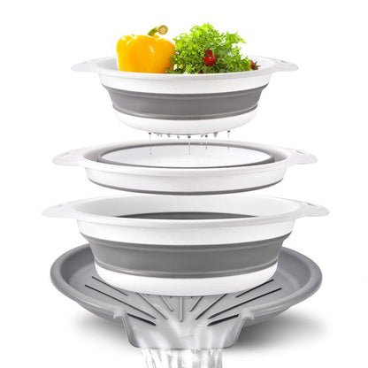 Collapsible Colander Set with Self-Draining Base