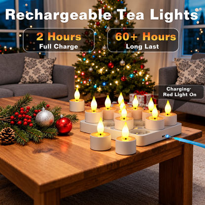 12-Piece Rechargeable LED Candle Light Set