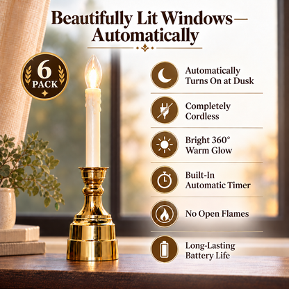 Premium Bethlehem Lights Cordless Window Candles – Set of 6