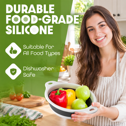 Collapsible Colander Set with Self-Draining Base