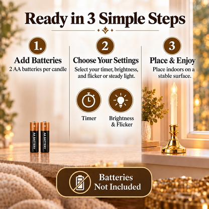 Premium Bethlehem Lights Cordless Window Candles | Slim Edition