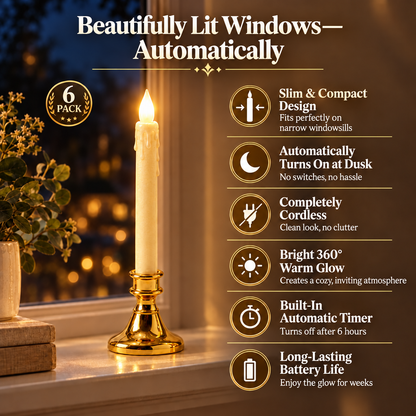 Premium Bethlehem Lights Cordless Window Candles | Slim Edition