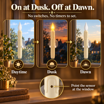 On at dusk, off at dawn - built-in light sensor