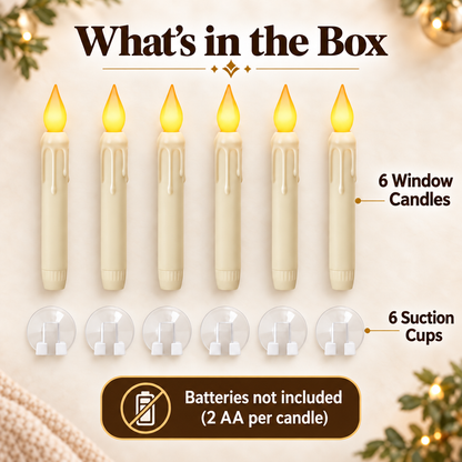 What's in the box - 6 window candles and 6 suction cups