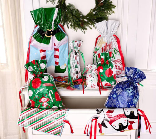 SnapWrap Holiday Gift Bag Set (50 pc)
