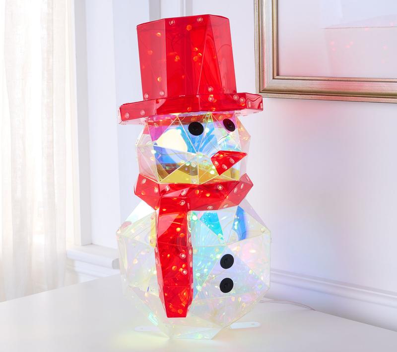 ShimmerSnow Holographic Light-Up Snowman