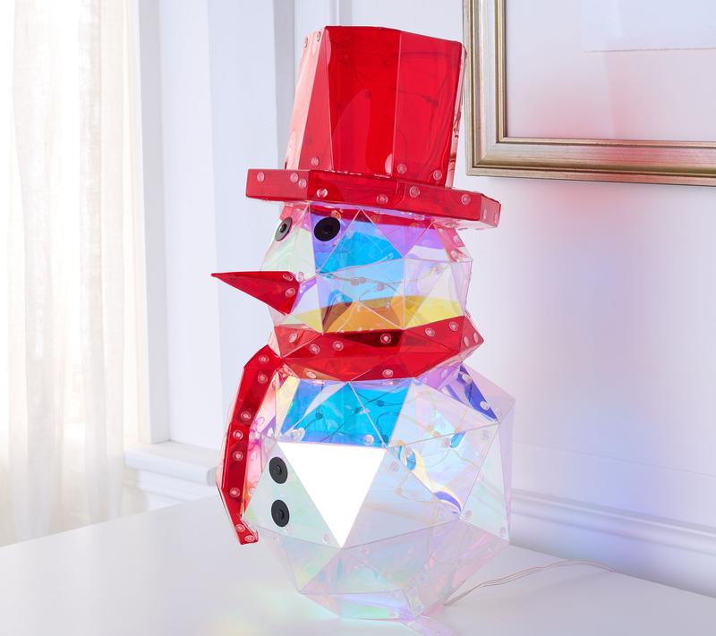 ShimmerSnow Holographic Light-Up Snowman
