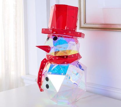ShimmerSnow Holographic Light-Up Snowman