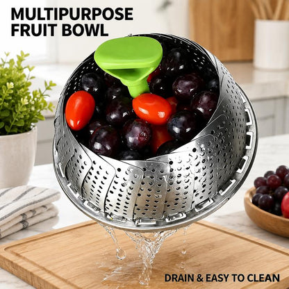 Expandable Stainless Steel Steamer Basket