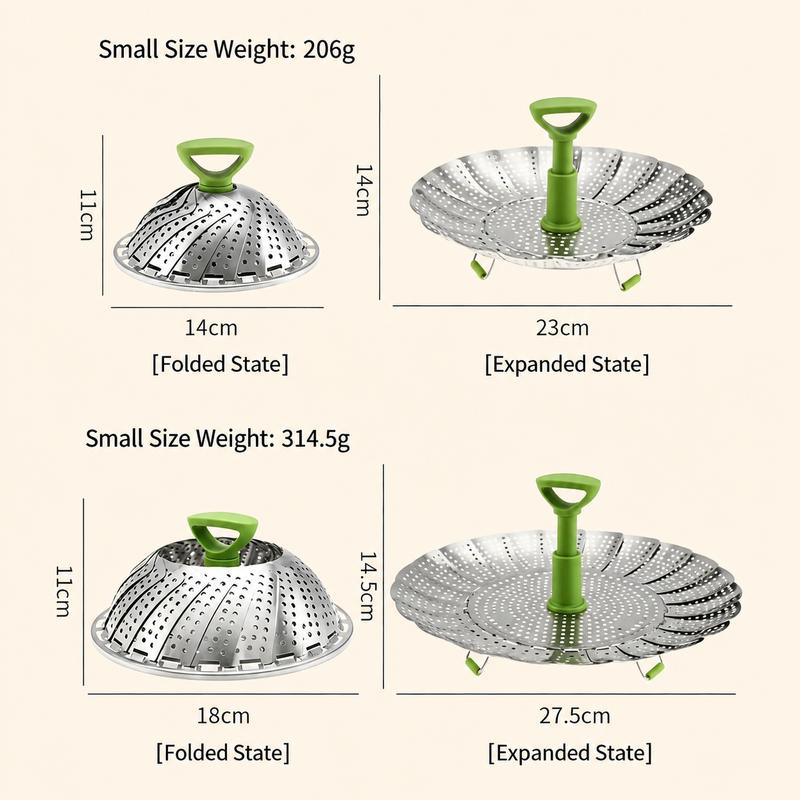 Expandable Stainless Steel Steamer Basket
