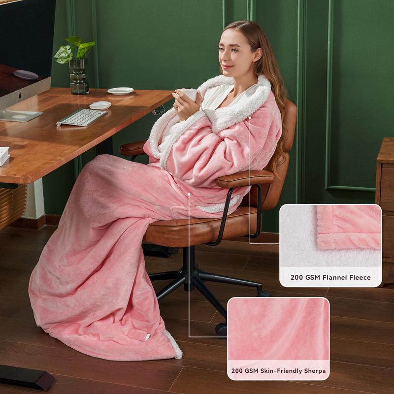 Wearable Heated Blanket with Foot Pockets