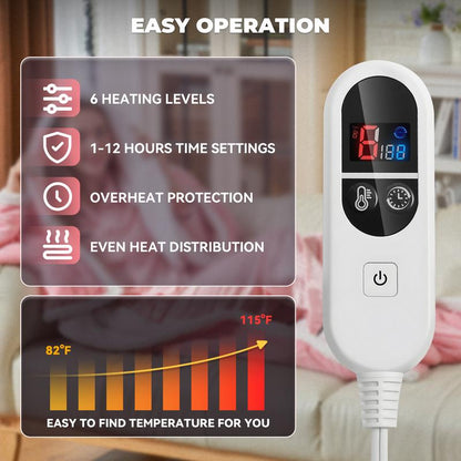 Wearable Heated Blanket with Foot Pockets