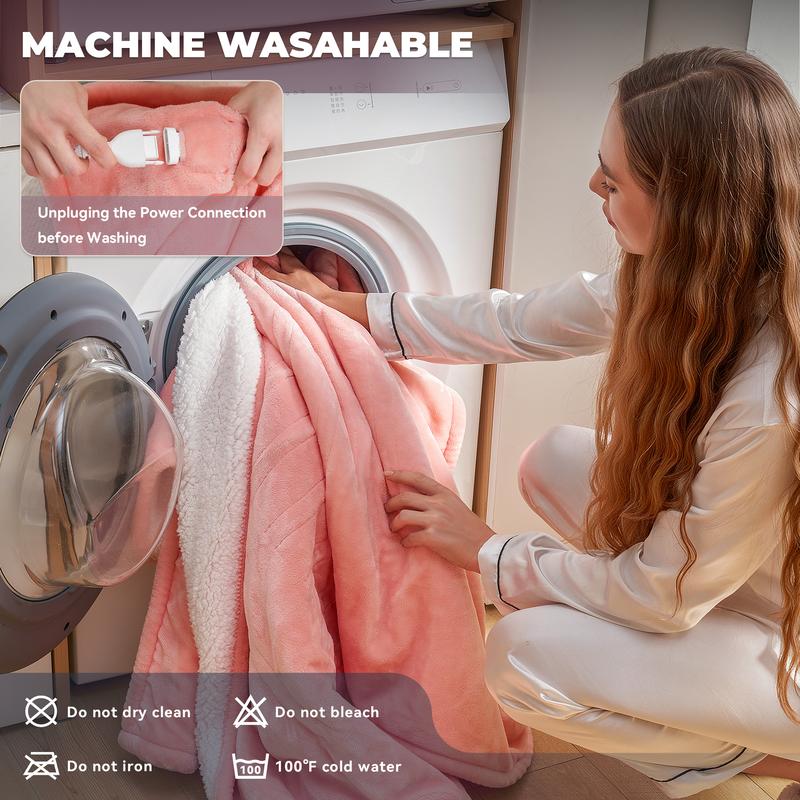 Wearable Heated Blanket with Foot Pockets