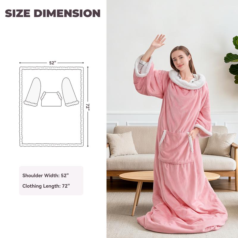 Wearable Heated Blanket with Foot Pockets